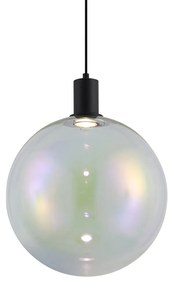 Candeeiro suspenso de design preto com vidro transparente 35cm - Mallon Design