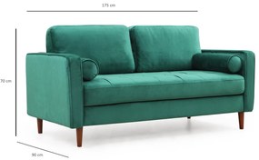 Sofá de 2 Lugares Rome – Verde – 175x90x70 cm