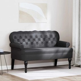 vidaXL Banco Chesterfield Preto 119,5 x 64,5 x 75 cm Couro Sintético