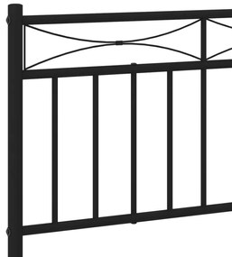 Estrutura de cama com cabeceira e pés 200x200 cm metal preto