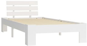 Estrutura de cama 100x200 cm pinho maciço branco