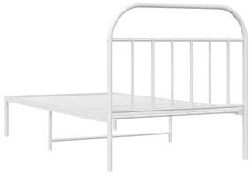 Estrutura de cama com cabeceira 100x190 cm metal branco