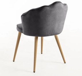 Cadeira Blume Veludo - Cinza escuro