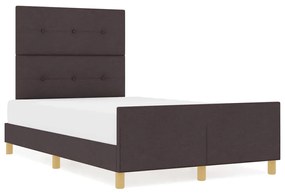 Cama vidaXL Marrom Escuro 120x200 cm Tecido