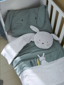 Capa de edredon, para bebé, tema Coelho verde verde medio liso com motivo