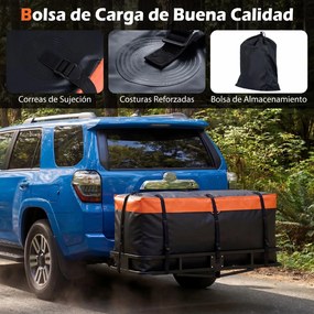 Organizador de porta-bagagens para carro, 146 x 61 x 51 cm, dobrável, tecido impermeável, com correias de fixação, saco de carga, porta-bagagens exter