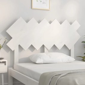 Cabeceira de cama122,5x3x80,5 cm madeira de pinho maciça branco