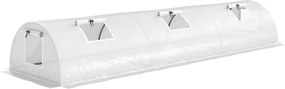 Outsunny Estufa de Filme, Mini-estufa tipo túnel com janela de rede, resistente a UV, filme plástico, 300 x 80 x 45 cm, Branco | Aosom Portugal