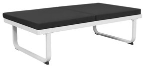 4 pcs conjunto lounge p/ jardim com almofadas alumínio preto