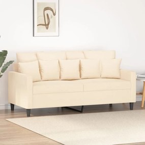 vidaXL Sofá de 2 lugares veludo 140 cm cor creme