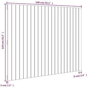 Cabeceira de parede 140x3x110 cm madeira de pinho maciça branco