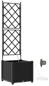 Jardineiras de Jardim 1 pc Preto 40 x 40 x 142 cm Plástico