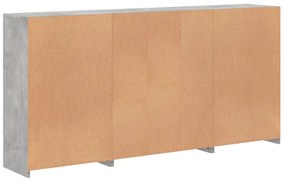 Aparador com luzes LED 202x37x100 cm cinzento cimento