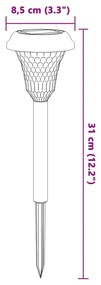Luzes solares para caminhos com espigões 12 pcs branco