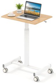 Estação de trabalho portátil dobrável para computador, com gancho e porta-copos - Natural