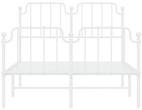 Estrutura de cama com cabeceira e pés 120x200 cm metal branco