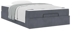 Estrutura da Cama Cinzento escuro 140 x 190 cm Veludo