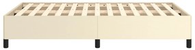 Estrutura de cama 120x200 cm couro artificial cor creme