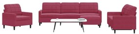 4 pcs conjunto de sofás com almofadões veludo vermelho tinto