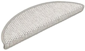 Tapetes escada adesivos aspeto sisal 15 pcs 56x17x3cm platinado