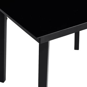Conjunto de jantar jardim 5 peças almofadas vidro vime PE preto