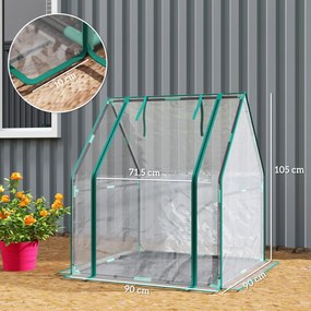 Estufa Pequena Estufa de Exterior Porta com Fecho de Correr Base de Te