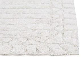 Tapete de casa de banho em algodão creme 60 x 90 cm TEKKE Beliani