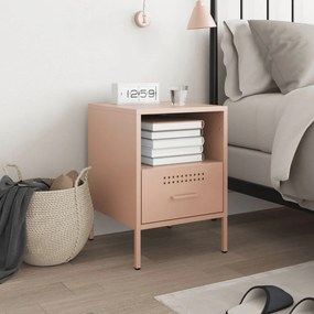 Mesa de cabeceira 36x39x50,5 cm aço rosa