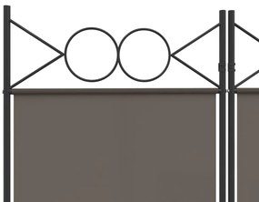 Biombo/divisória com 3 painéis 120x200 cm tecido antracite