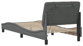 Estrutura de cama com LED sem colchão 90x190 cm tecido