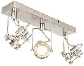 Foco industrial aço 3 luzes giratório e inclinável - Suplux