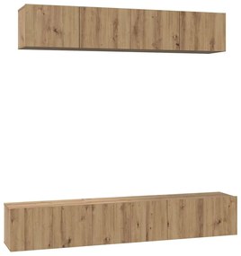 Conjunto de móvel de TV 5 pcs carvalho artisiano Médio