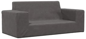 vidaXL Sofá infantil de 2 lugares pelúcia antracite