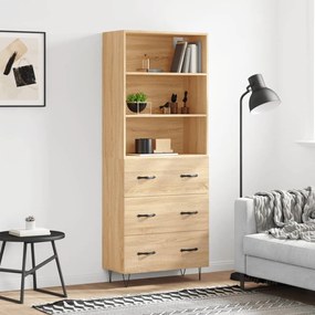 vidaXL Armário alto 69,5x34x180 cm derivados de madeira cor sonoma