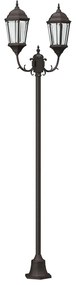 Poste de Luz de Jardim vidaXL 2-Lâmpadas E27 Bronze 220 cm Alumínio