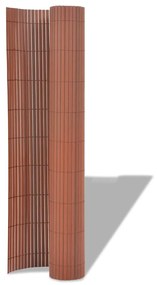 Cerca de jardim dupla face PVC 90x300 cm castanho
