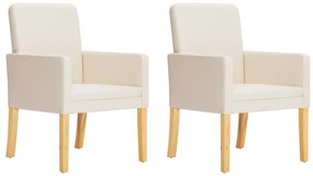 vidaXL Cadeiras de jantar 2 pcs couro artificial cor creme