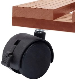 Suportes com rodas para vasos 2 pcs 30x30x7,5 cm WPC castanho