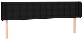 Cabeceira de cama c/ luzes LED tecido 183x16x78/88 cm preto
