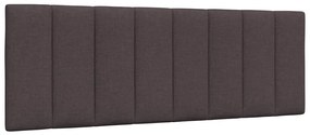 vidaXL Almofadão de cabeceira 120 cm tecido castanho-escuro