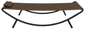 Espreguiçadeira de jardim 200x90 cm aço castanho
