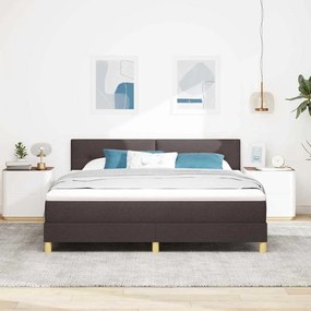 Cama Box Spring com Colchão e LED Castanha 180x200 cm Tecido