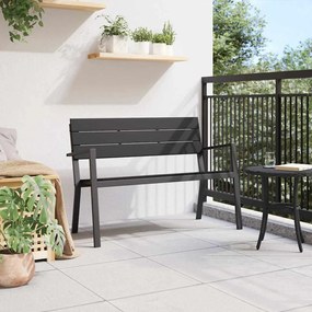 Banco de Jardim vidaXL em Aço e WPC Preto
