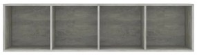 Estante/móvel de TV 143x30x36 cm contraplacado cinzento cimento