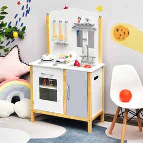 Brinquedo de cozinha para crianças conjunto educativo e divertido cozinha falsa realista com pia forno fogão armário com acessórios