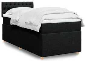 Cama com molas/colchão 90x190 cm tecido preto