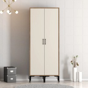 Roupeiro Kumsal SS – Nogueira e Creme – 80x47,5x201,4 cm