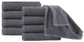 vidaXL Toalhas de hóspedes 10 pcs algodão 450 g 30x50 cm antracite