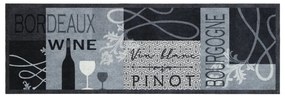 Tapete de cozinha lavável 60x180 cm veludo padrão vinho cinza
