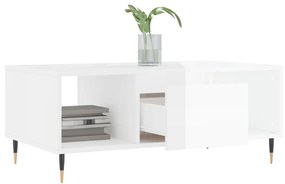 Mesa de centro 90x50x36,5 cm derivados madeira branco brilhante